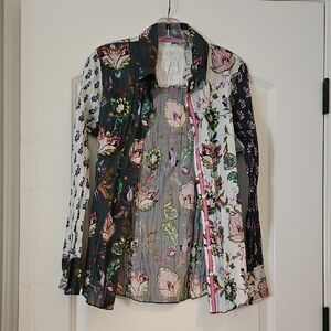 Floral Patchwork Blouse - Multicolor